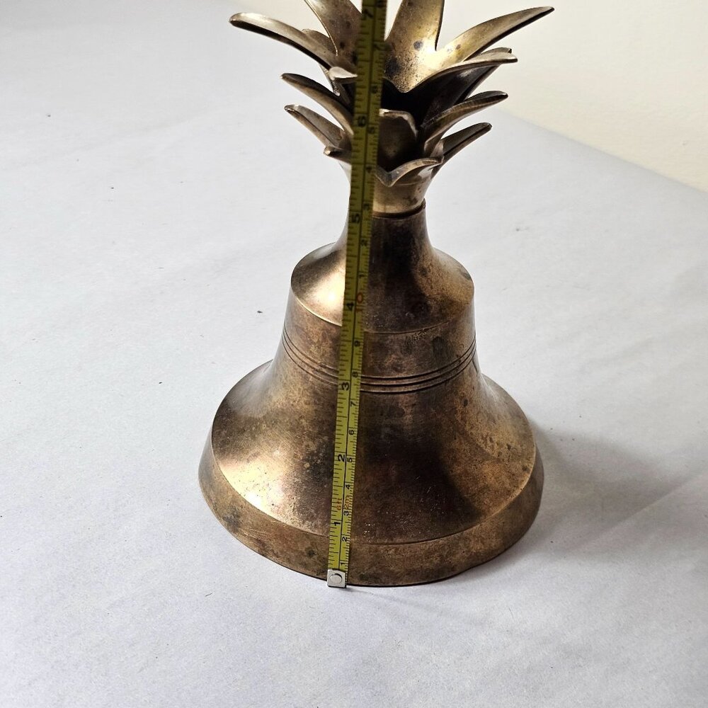 Vintage Brass Pineapple Bell Home Decor Collectible Candlestick Holder 7" Tall - Picture 6 of 7